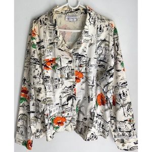 Susan Graver Vintage Women's Artistic Floral Jacket [US S/M]